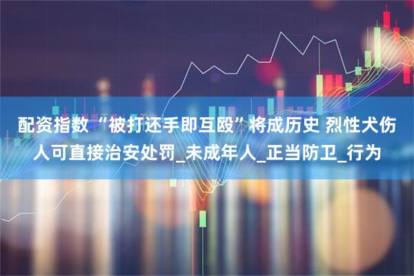 配资指数 “被打还手即互殴”将成历史 烈性犬伤人可直接治安处罚_未成年人_正当防卫_行为
